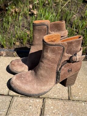 Women’s Brown Suede Ankle Boot with Heel